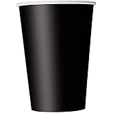 Premium Black Paper Cups - 9 oz (Pack of 14) - Elegant & Eco-Friendly Party Drinkware - Perfect for Birthdays, Showers, & Special Celebrations