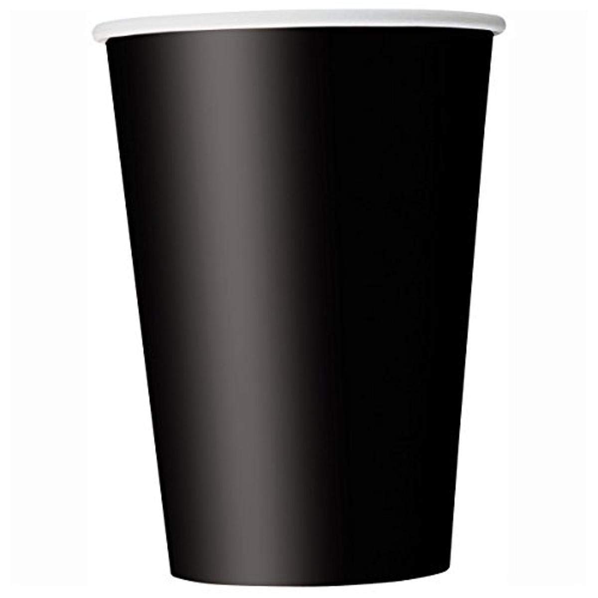 Unique Party 32046 - 9oz Black Paper Cups, Pack of 14