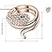 Winter.Z Noble and Elegant Ladies Jewelry Popular Explosion Models Austria Crystal Rose Gold Blue Eye Snake Ring Wedding