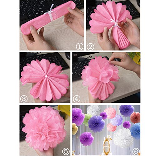 Rbenxia 18 Pon Pon A Forma Di Fiore Da Appendere In Carta