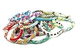Nepalese Roll on Hand Beaded Glass Seed Bead Bracelet. 6 Pcs Set. Premium Random Color Mix.