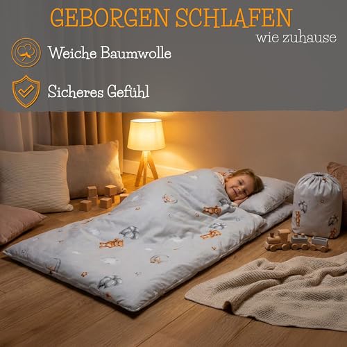 Children's Sleeping Bag with Cushion and Zip for Babies from 3 to 7 Years – Inner Sleeping Bag for Nursery, Oeko-Tex