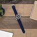 Benchmark Basics Navy Blue Silicone Rubber Watch Band with Navy Stitching + Spring Bar Tool | 18mm, 20mm, 22mm & 24mm (20mm, Navy Blue w/Navy Stitching)