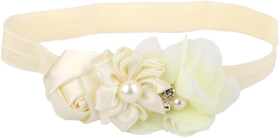 Amazon Co Jp ノーブランド品 キッズ 赤ちゃん ヘアアクセサリー ヘアバンド ヘッドバンド 写真撮影 小道具 髪飾り 出産祝い アイボリー ビューティー