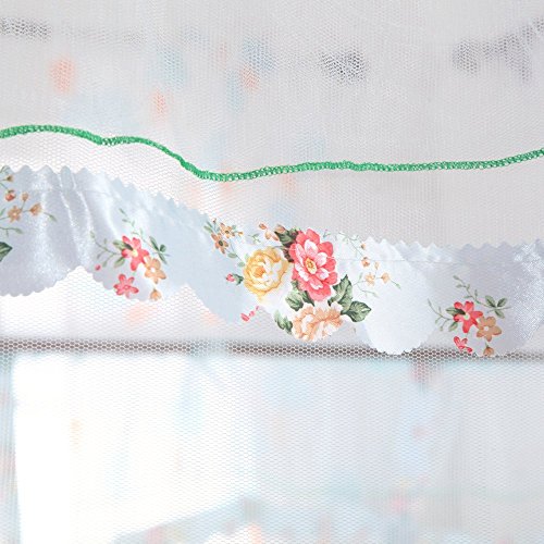 JQWUPUP Luxury Mosquito Net Bed Canopy - 4 Corner Poster Princess Lace Netting Bedding For Girls, Toddlers & Adults - Bedroom Decor Block Insects (Twin Size, Light Blue)