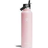 Hydro Flask Water Bottle - Insulated Stainless Steel - Straw Lid, Non Spill, Leakproof 24 Oz Trillium Pink