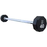 Fitness First 10-Sided Fixed Urethane Encased Straight Barbell