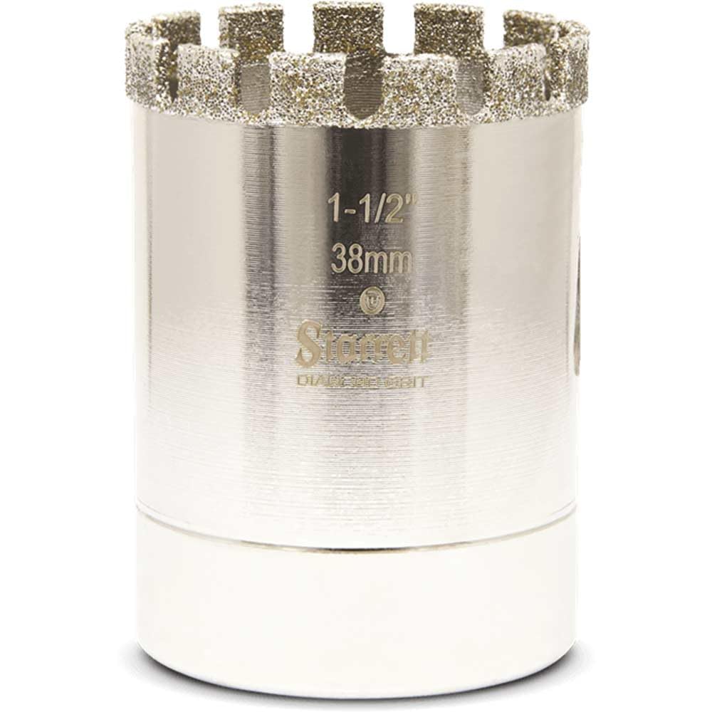 Starrett 38mm Diamond Grit Hole Saw - Ceramic, Tile, Glass, Porcelain Drill Cutter, Silver