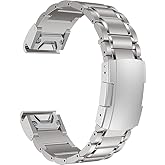 synsing Titanium 22mm Band Compatible for Fenix 8 47mm/E 47mm/7/6 Pro/5 Plus/EPIX 2/Forerunner 965 955, 26mm Metal Quick Release WatchBand for Fenix 8 51mm/Enduro 3 51mm/7X Pro Sapphire Solor/6X Pro