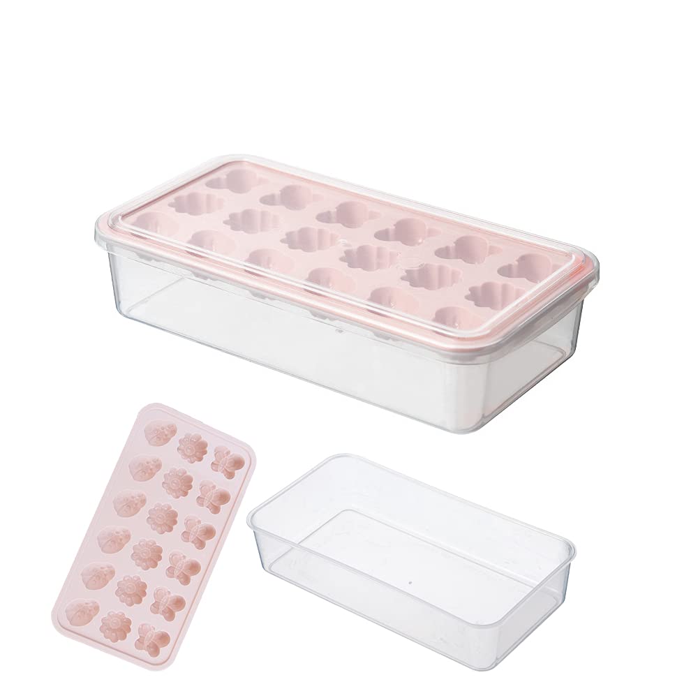 18 Grid Ice Cube Mold Tray, ZoneYan Ice Cube Moulds with Lids, Cute Chocolate Making Molds, Non Stick Chocolate Mould, DIY Candy Mould, with Storage Box, Creative Gadgets for The Kitchen