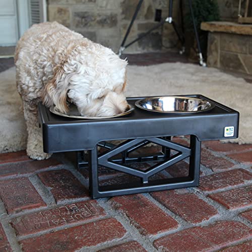 Pet Zone Designer Diner Adjustable Elevated Dog Bowls Adjusts to 3