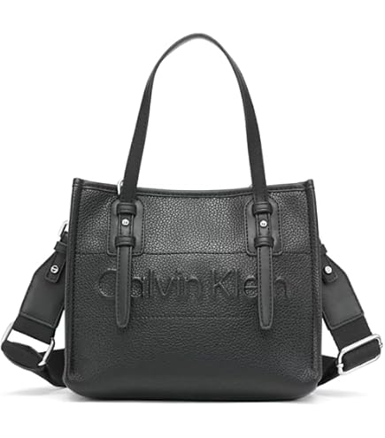 Calvin Klein womens Calvin Klein Karsyn Nappa Leather Belted North/South Tote, molasses, One Size : Clothing, Shoes & Jewelry