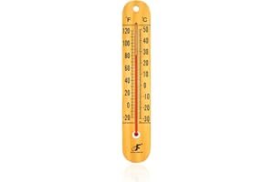 DEFULL Extra Large 10.5 Inch Indoor Outdoor Thermometer, Easy Read Weather Thermometer with Dual Scale Fahrenheit Celsius, No Batteries Needed, Weatherproof Wood for Garden, Patio, Greenhouse, Deck, Barn
