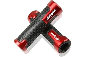 LANQIAN 7/8" 22mm CNC Alu Motorcycle Handlebar Grips for Ninja 400 650 1000SX ZX6R ZX9R ZX10R ZX12R ZX14R ER6F ER6N Red