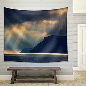 Sea Landscape with Bad Weather and The Cloudy Sky. Crimea, Ukraine. - Fabric Wall Tapestry Home Decor - 51x60 inches