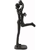 Passionate Kiss Sculpture Art Iron Statue Romantic Metal Ornament Couple Figurine Home and Office Decor (A2 Kiss)