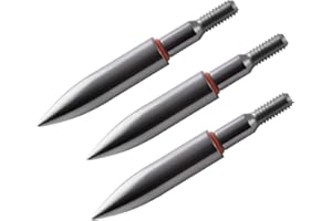 YI XIAN ARCHERY Stainless Steel Archery Field Points,9/32″，19/64″，5/16″，11/32″Size 100/125/150/175/200 Grains,Easy Pull Various, Screw in Archery Field Tips(1 Dozen 12 PCS)