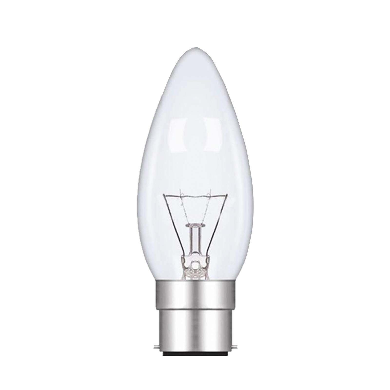 Pack of 10 B22 Light Bulbs, Dimmable Bayonet Candle Bulbs 60Watt, Warm White 2700K, 600lm