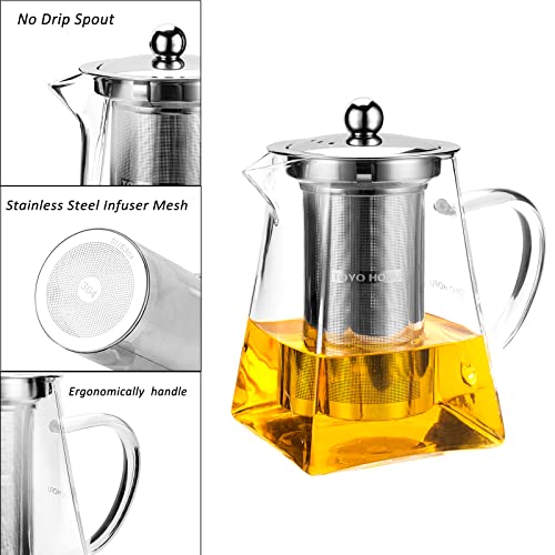 Glass Teapot with infuser, Tea Infusers for Loose Tea, Small Loose Leaf