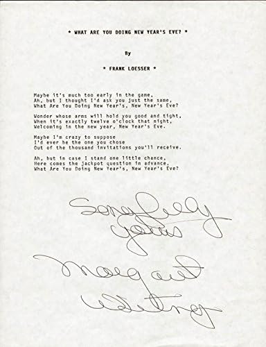 Margaret Whiting Typed Lyric S Signed At Amazon S Entertainment Collectibles Store margaret whiting typed lyric s
