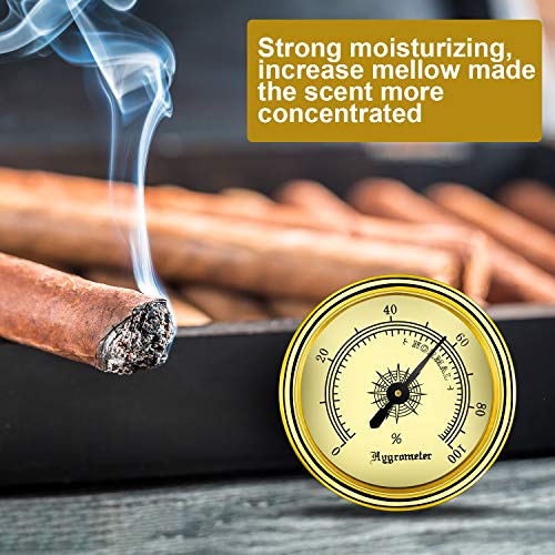 2 Pieces Analog Cigar Hygrometer Round Humidor Humidifier for Monitoring Humidity and Humidor Moisturizing Cigar Accessories - Thumbnail 5