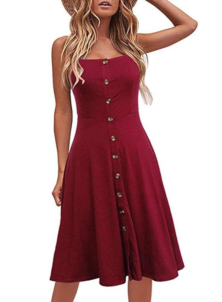 casual red summer dress
