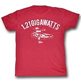 American Classics Back to The Future Men's 1.21 Gigawatts Delorean T-Shirt Red 2XL