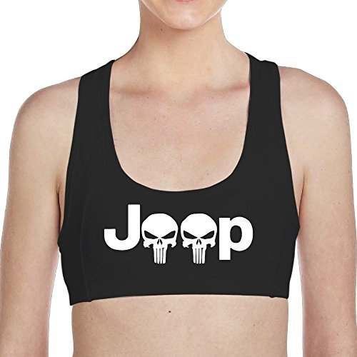 Hioyio Women's Jeep With Punisher Skull Athletic Vests Black