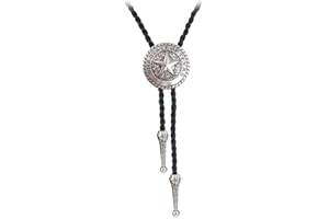 BRBAM Western Cowboy Texas Style Vintage Bolo Tie Fashion Texas Map and Lone Star Leather Bolo Tie Necktie Necklace