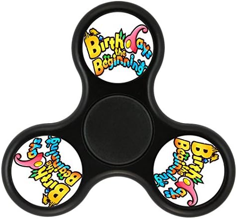 ELA DIA Tri-Hands Fidget Spinner Toy, Perfect for ADHD EDC ADD, Controlling Force, Fashion Design and Images(Birthdays the Beginning - Black)