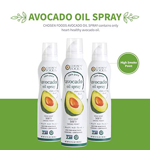 Chosen Foods 100 Pure Avocado Oil Spray 4.7 oz. (2 Pack), NonGMO, 500