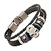 MORE FUN Punk Style Alloy Button Leather Two Black Handmade Braided Rope Bracelet (Skull Head)…