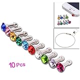SODIAL(R) 10x Fashion Sparkling CZ Diamond Dustproof Plug Earphone Stopple Decor Ornament Bling Anti Dust 3.5mm Earphone Jack Plug Stopper for iPhone 3 3G 3GS 4 4GS 4S/iPad 1 2 3 /Iapd mini/ Samsung Galaxy Tab 10.1 P7500 P5110 /Samsung Galaxy Note 10.1/ Samsung Galaxy Tab 7.0 P3110 P6100 P1000/10.1 Supertab, epad,apad, samsung galaxy S2 i9100 i9220 S3 I9300 tab n7000/ htc sensation xl, DESIRE HD ONE X etc uiversal