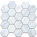 Carrara White Italian Carrera Marble Hexagon Mosaic Tile 3 inch Honed