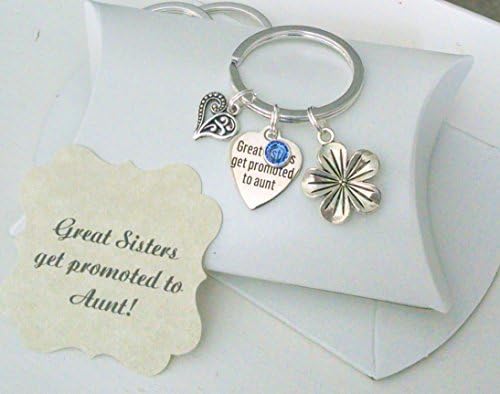 Gift For New Aunt, Pregnancy Announcement, New Baby, Baby Announcement, The Best Sisters Get Promoted To Aunt, Aunt To Be, KEY Chain, Charm as SMALL as a Nickle