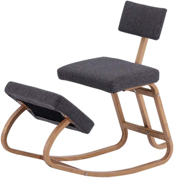 Amazon De Ergonomischer Balancing Kniestuhl Mit Ruckenlehne Schaukelstuhl Aus Holz Fur Home Office