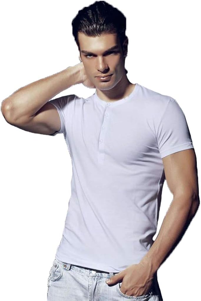 ET1510 3 t-Shirt Mezza Manica Serafino con Bottoni in Cotone bielastico  COVERI Art Canottiere e magliette borowiak.no