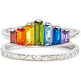 STORYJEWELLERY Daughter Ring, Daughter Gifts, 925 Sterling Silver Rainbow Ring for Daughters, Birthday Gifts for Daughters, Colorful Rings