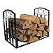 Sunnydaze 2-Foot Firewood Log Rack - Indoor/Outdoor Black Powder-Coated Steel Decorative Fireplace Wood Storage Holder