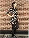 LaVieLente 3/4 Sleeve High Waist Jersey Fabric Dinosaur Dress with Elastic Waist