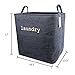 Household Denim Collapsible Large Size Laundry Hamper with Two Handles, Heavy Duty and Durable, Collapsible and Self Standing as Laundry Basket (17 x 13.3 x 16.5inch) (Large Denim)