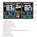 Protmex Wireless Weather Forecast Station PT3378 WWVB Radio Control Alarm Color LCD Display with Temperature Alerts with Outdoor Temperature Humidity Remote Sensor
