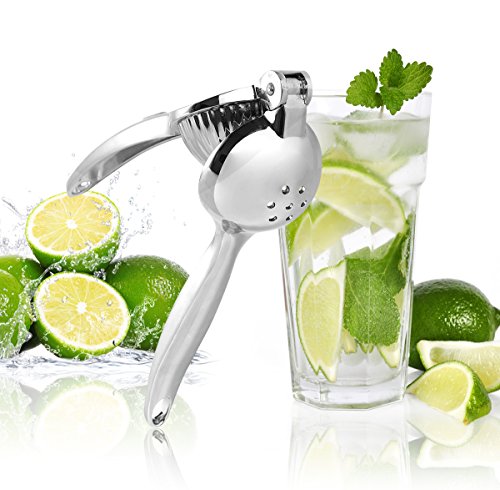 ACLUXS Premium Quality Metal Lemon Lime Squeezer - Manual Citrus Press Juicer (Silver)