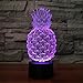 Pineapple 3D Illusion Lamp LED Pineapple Night Light for Living Bedroom Decor 16 Colors Changing USB Charging/Battery Powered Ananas Desk Table Lamp for Party Supplies Birthday Gift Toys for Kid