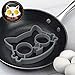 Akak Store 4 Piece Set Reusable Non Stick Silicone Fried Egg Molds Pancake Rings - Funny Style with Bunny, Owl, Frog and Cat - Bakeware Accessories Kitchen Tools