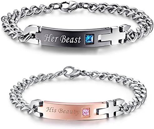 Also Easy His and Hers Stainless Steel Matching Set Bracelet for Couple