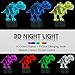 FULLOSUN Night Light for Kids Dinosaur T-rex 3D Night Light Bedside Lamp 16 Colors Changing with Remote Control, Xmas Halloween Birthday Gift for Child Baby Boy
