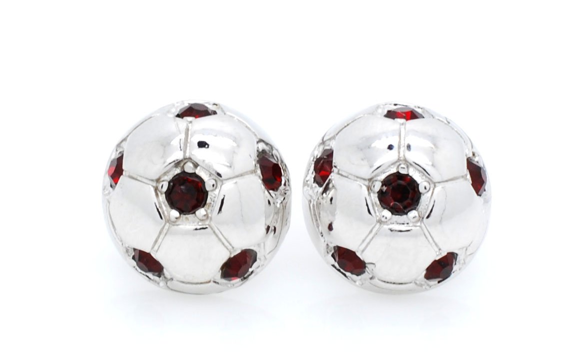 Violet Victoria Fan Star Post Soccer Ball EARRINGSHALF Soccer Ball Crystal Soccer Ball Earrings