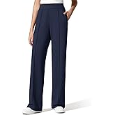 G4Free ShiftReady Women's Yoga Dress Pants with Pockets Wide Leg Work Pants High Waisted Dressy Casual Trousers