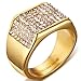 SAINTHERO Mens Wedding Bands Vintage 316L Stainless Steel Gold Engagement Rings High Polished Finish Comfort Fit Size 12